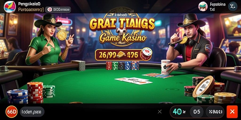 Tampilan utama gameplay Kasino di 66D yang menarik dan mendebarkan.