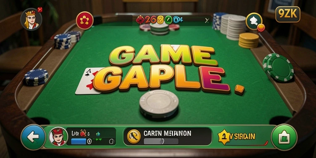 Tampilan gameplay seru dalam aplikasi Gaple 9ZK.