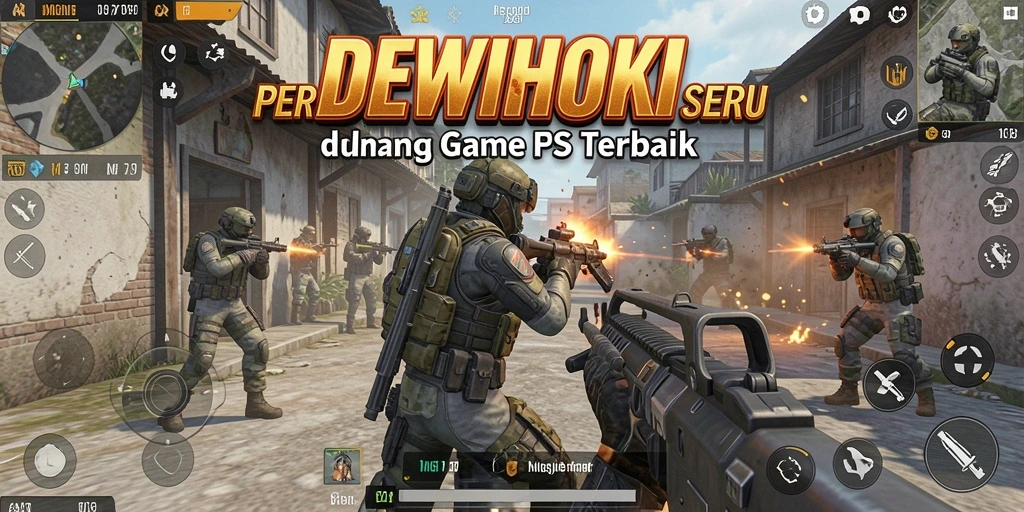 Screenshot utama DEWIHOKI menampilkan aksi seru dalam gameplay FPS.