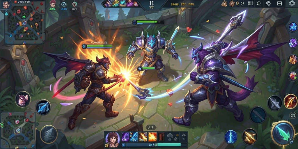 Gameplay seru dan strategis dalam GT777, arena MOBA yang menantang.