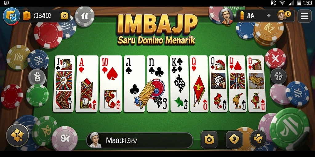Tampilan gameplay seru di IMBAJP dengan berbagai mode Domino.
