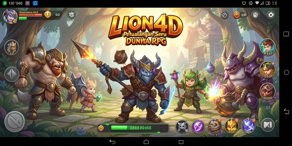 Tangkapan layar LION4D menunjukkan karakter dalam aksi pertempuran RPG.