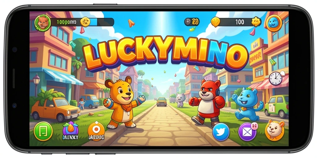 Tampilan gameplay LUCKYMINO yang seru dan penuh warna.