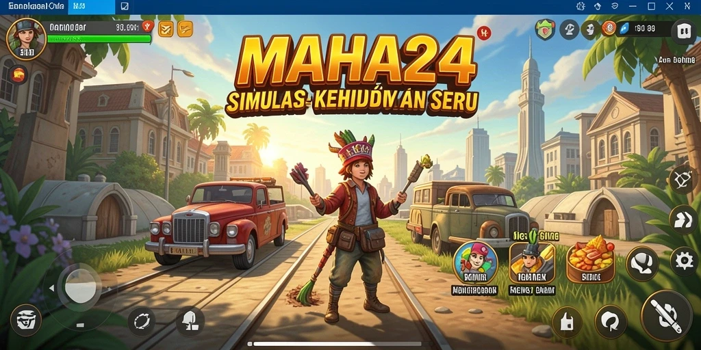 Tampilan gameplay menarik dari MAHA24 yang menunjukkan interaksi karakter.