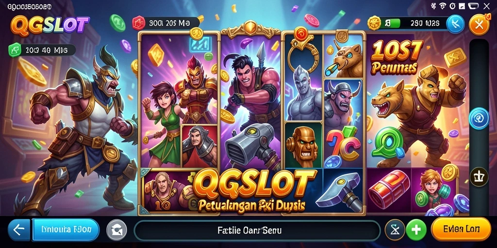 Tangkapan layar gameplay QQSLOT menunjukkan aksi mendebarkan dan desain menawan.
