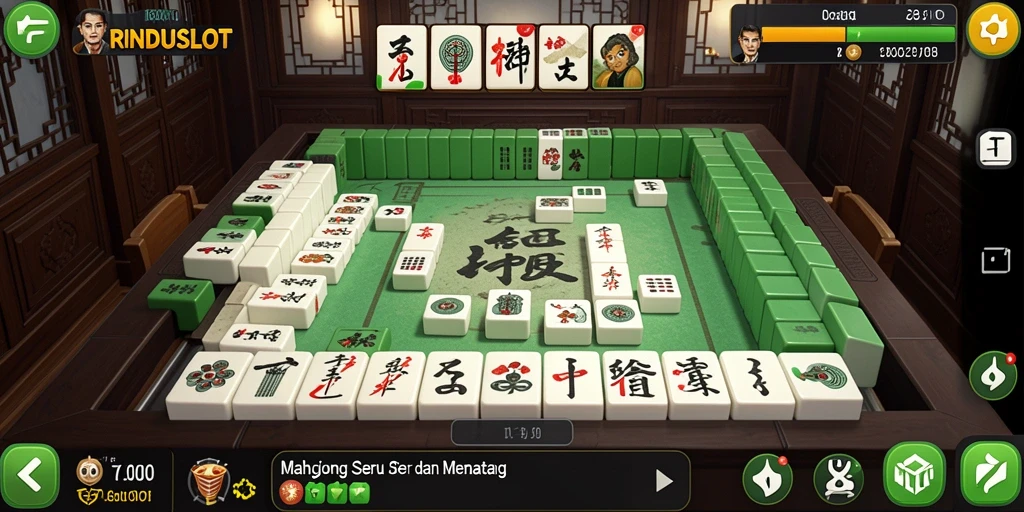 Gameplay RINDUSLOT menampilkan tantangan Mahjong yang menarik dan menyenangkan.