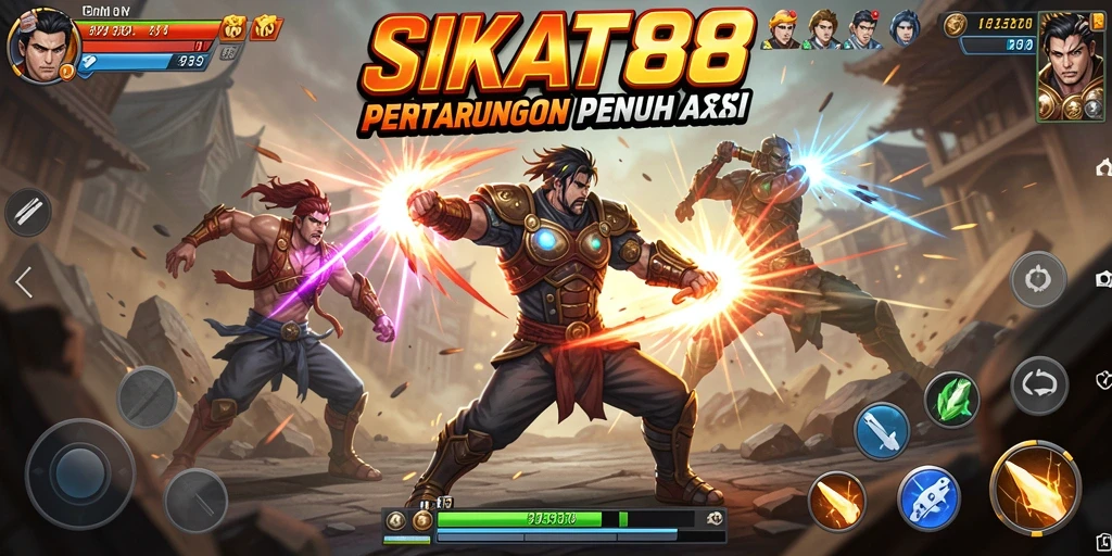 Gameplay menarik saat pertarungan seru di SIKAT88.