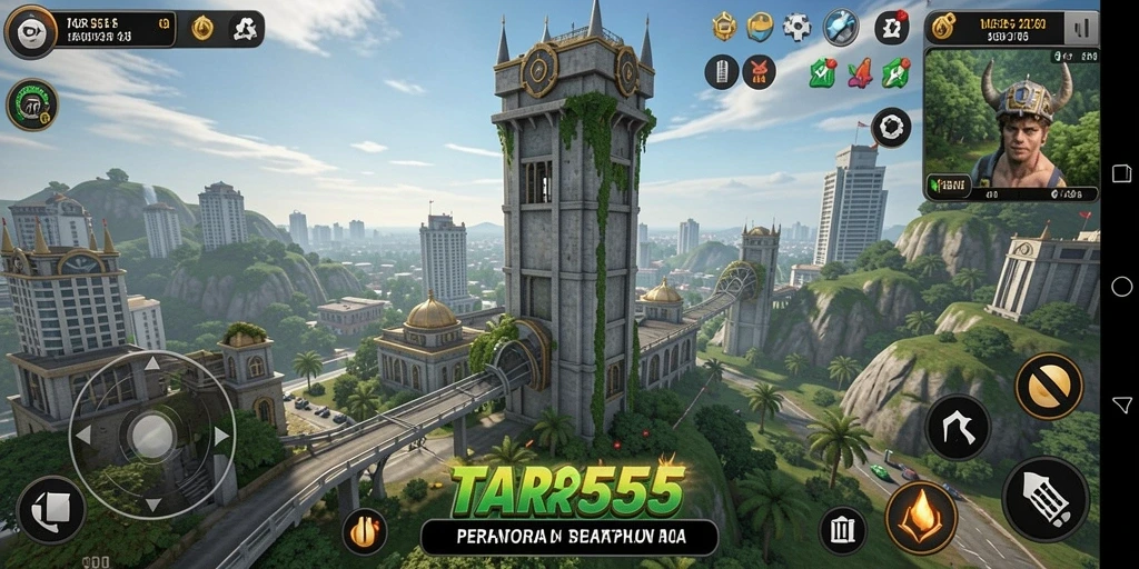 TAR555 menampilkan grafis menara pertahanan yang menakjubkan.
