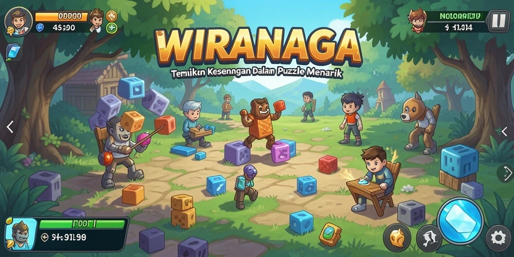 Screenshot gameplay WIRANAGA menampilkan berbagai puzzle yang menantang.