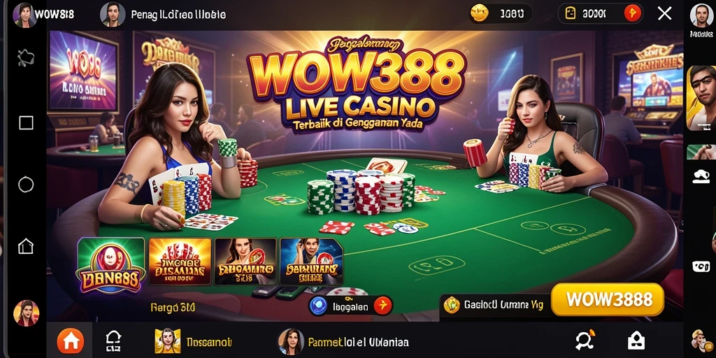 Screenshot gameplay WOW388 yang menunjukkan dealer profesional dalam aksi.